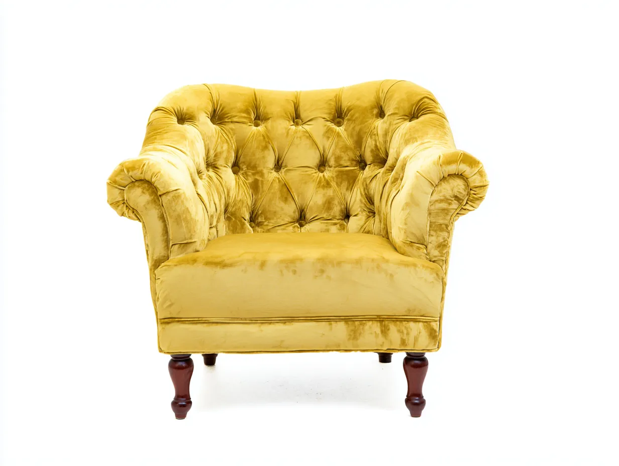 Sessel - Stoff-Holz - 95x90x88 cm - Gelb - Klassisches Design-Craftgohub