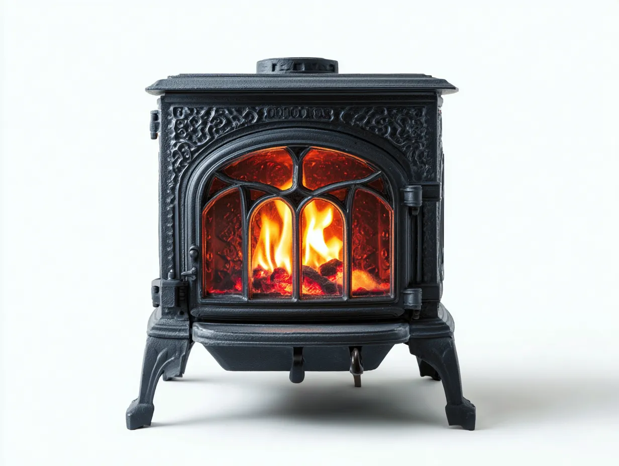 Kamin - Gusseisen - 49x39x63 cm - Schwarz - Klassisch-Craftgohub