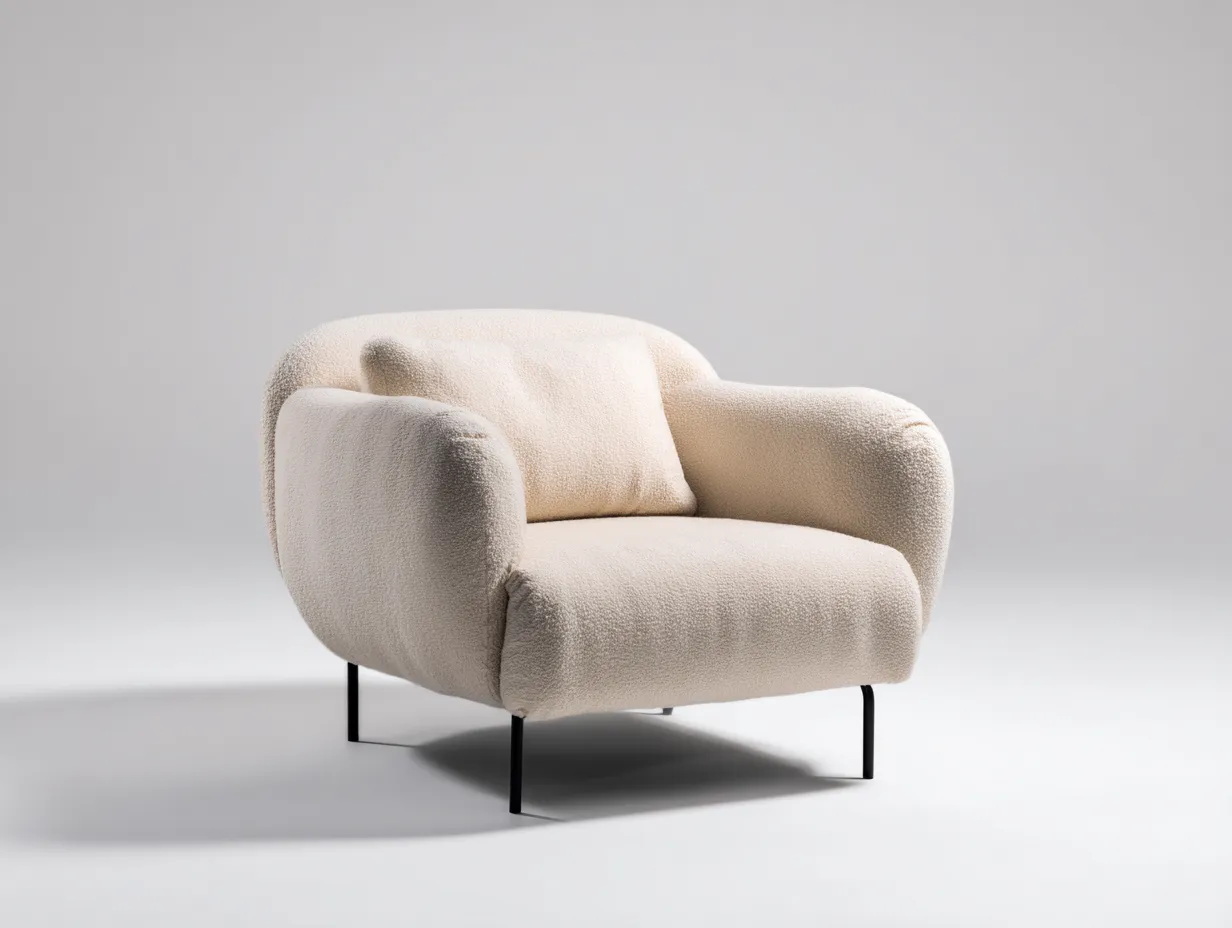 Sessel - Stoff-Metall - 90x85x78 cm - Beige - Modernes Design-Craftgohub