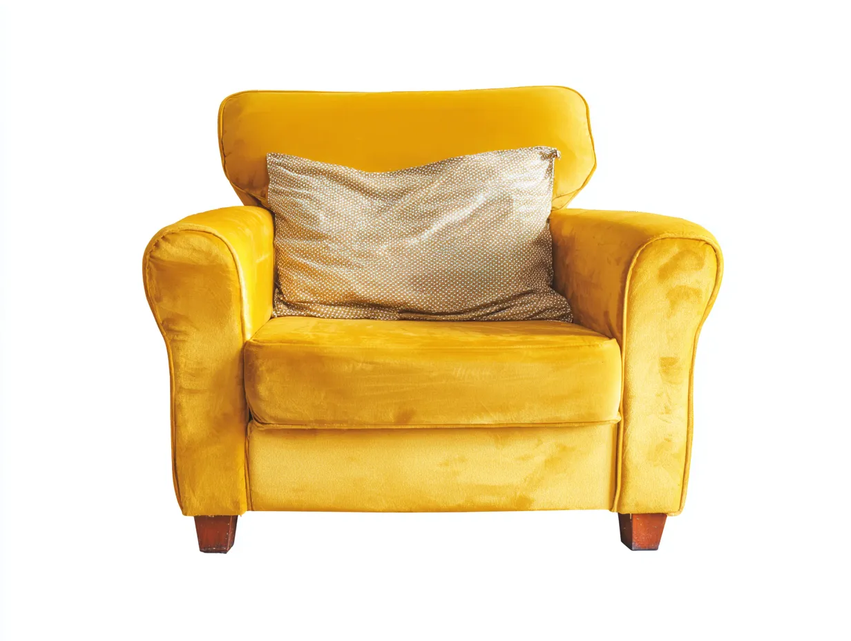 Sessel - Stoff-Holz - 91x87x82 cm - Gelb - Klassisches Design-Craftgohub
