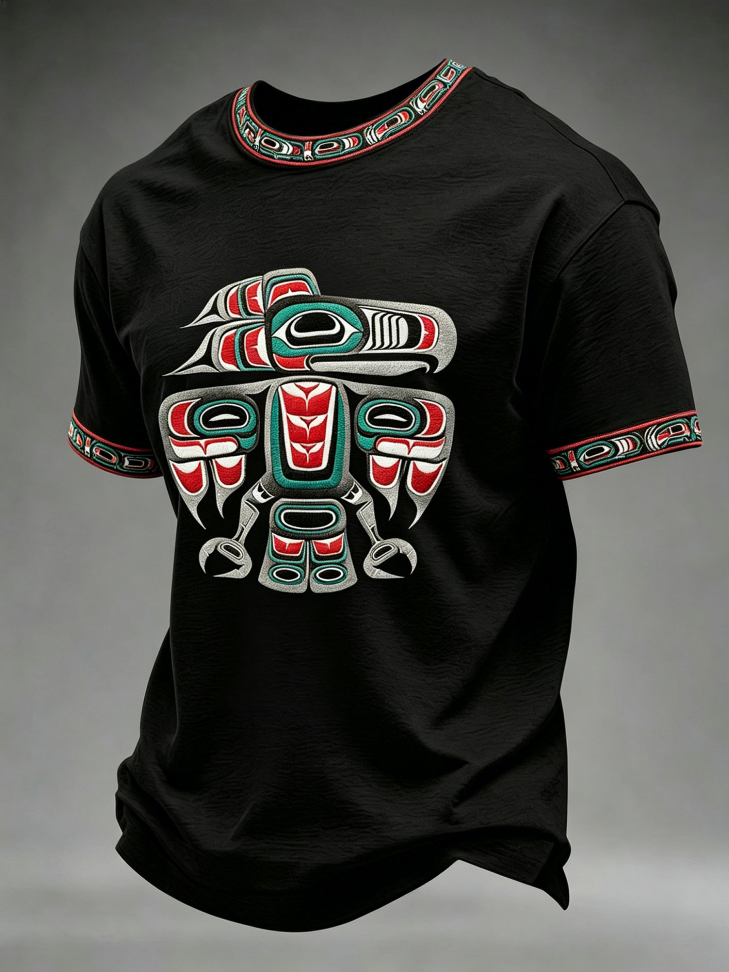 Men's Indigenous Totem Art Print Casual T-Shirt