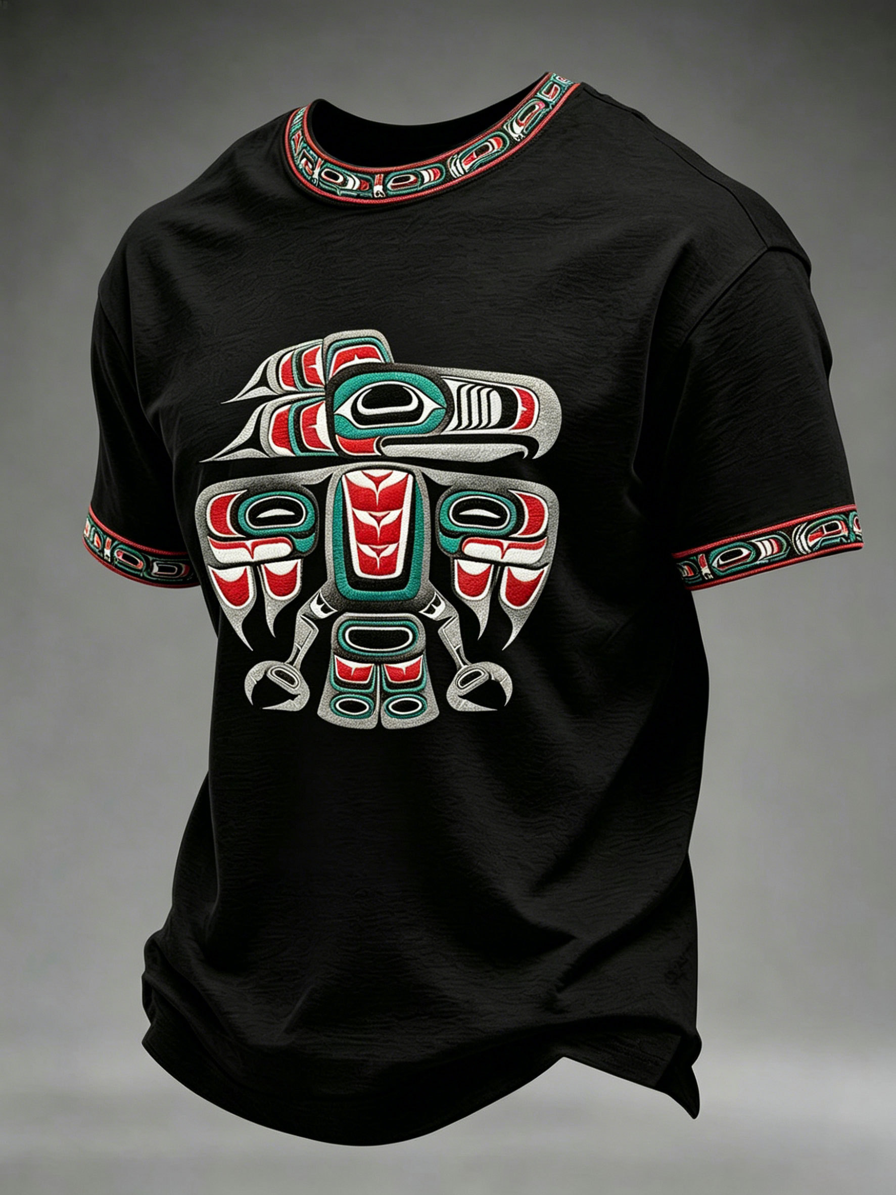 Men's Indigenous Totem Art Print Casual T-Shirt