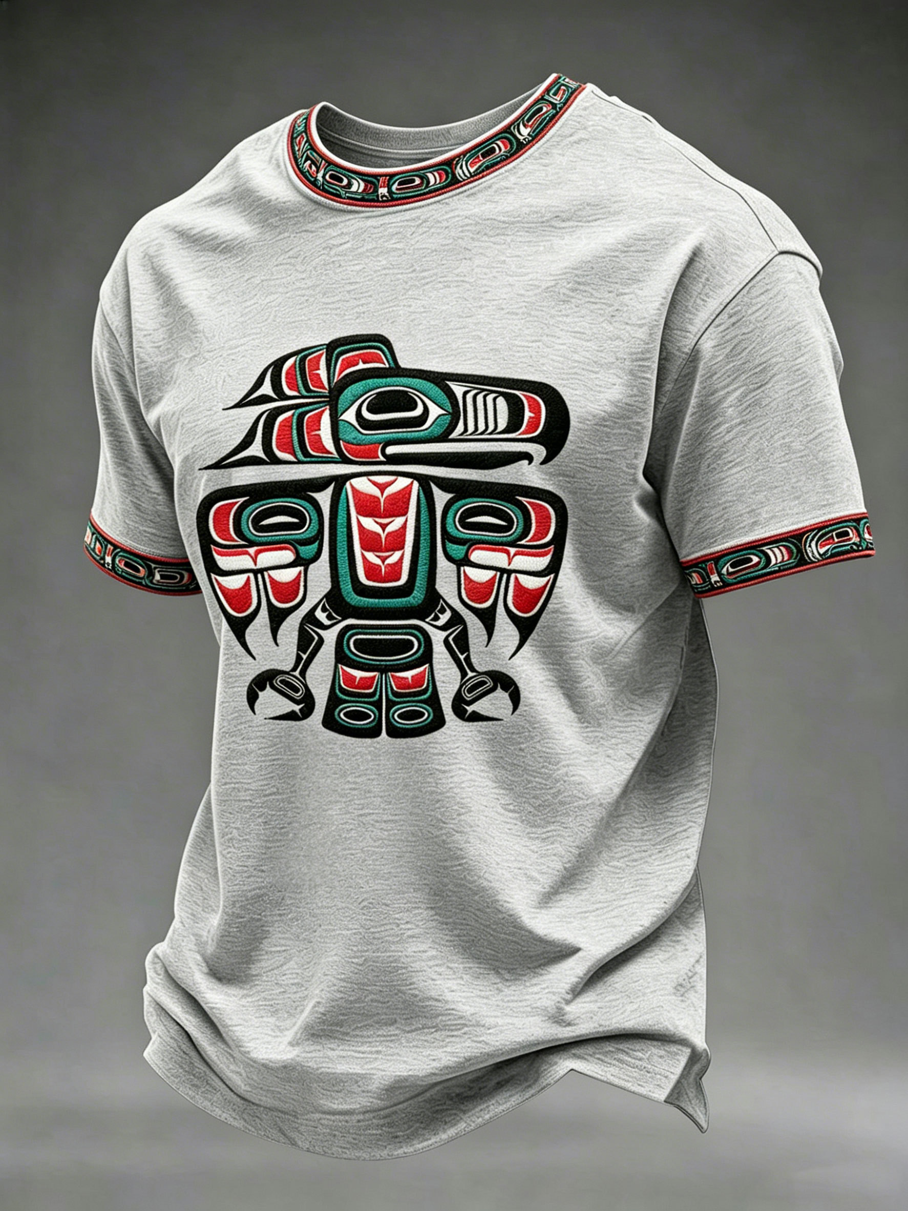 Men's Indigenous Totem Art Print Casual T-Shirt