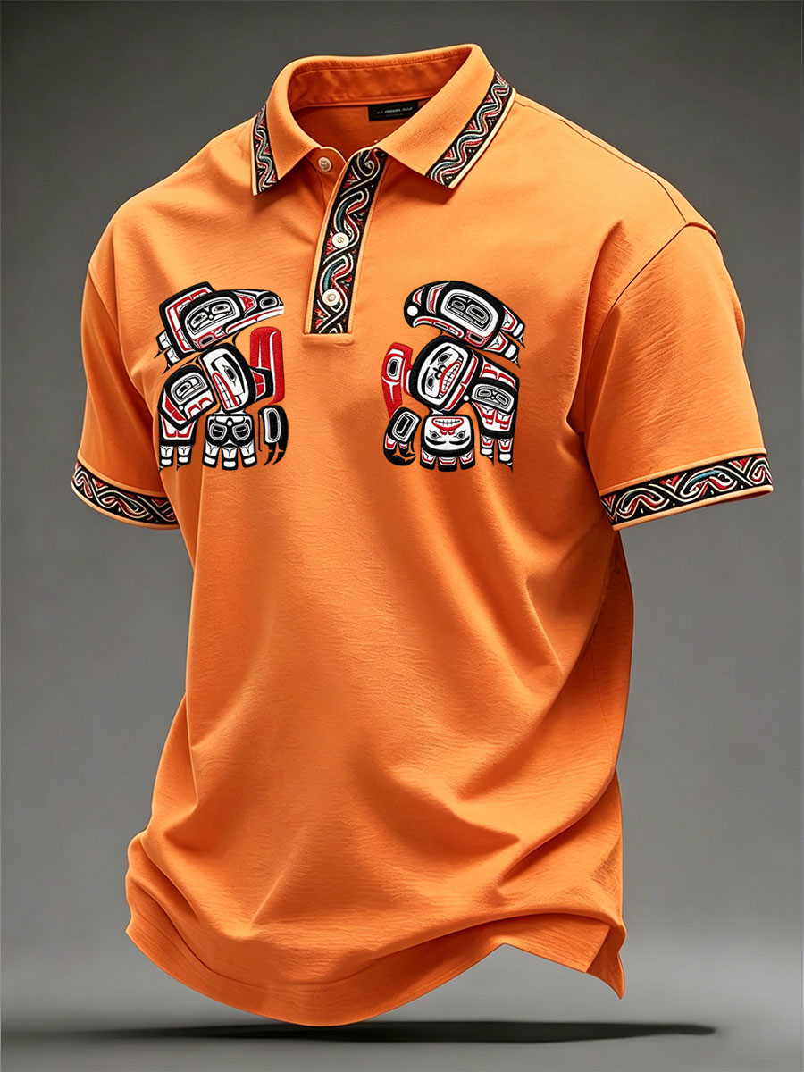 Men's Indigenous Totem Art Casual Top
