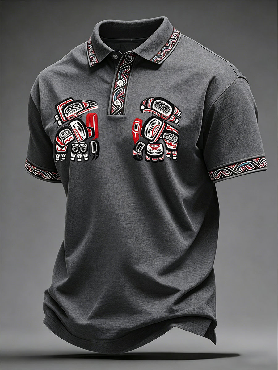 Men's Indigenous Totem Art Casual Top