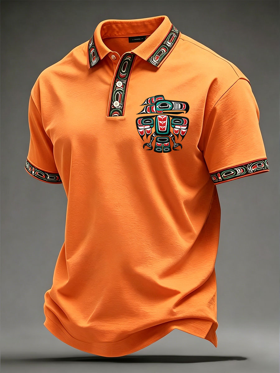 Men's Indigenous Totem Art Casual Top