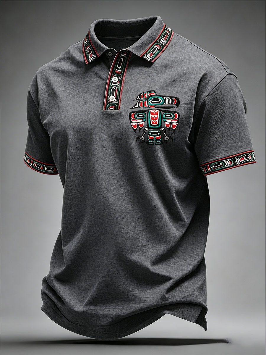 Men's Indigenous Totem Art Casual Top