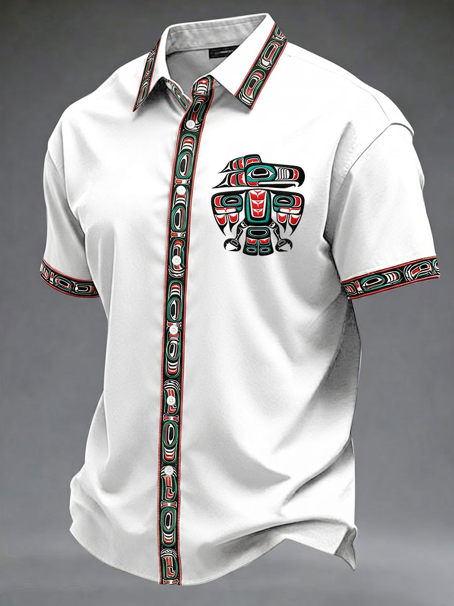 Men's Indigenous Totem Art Casual Shirt