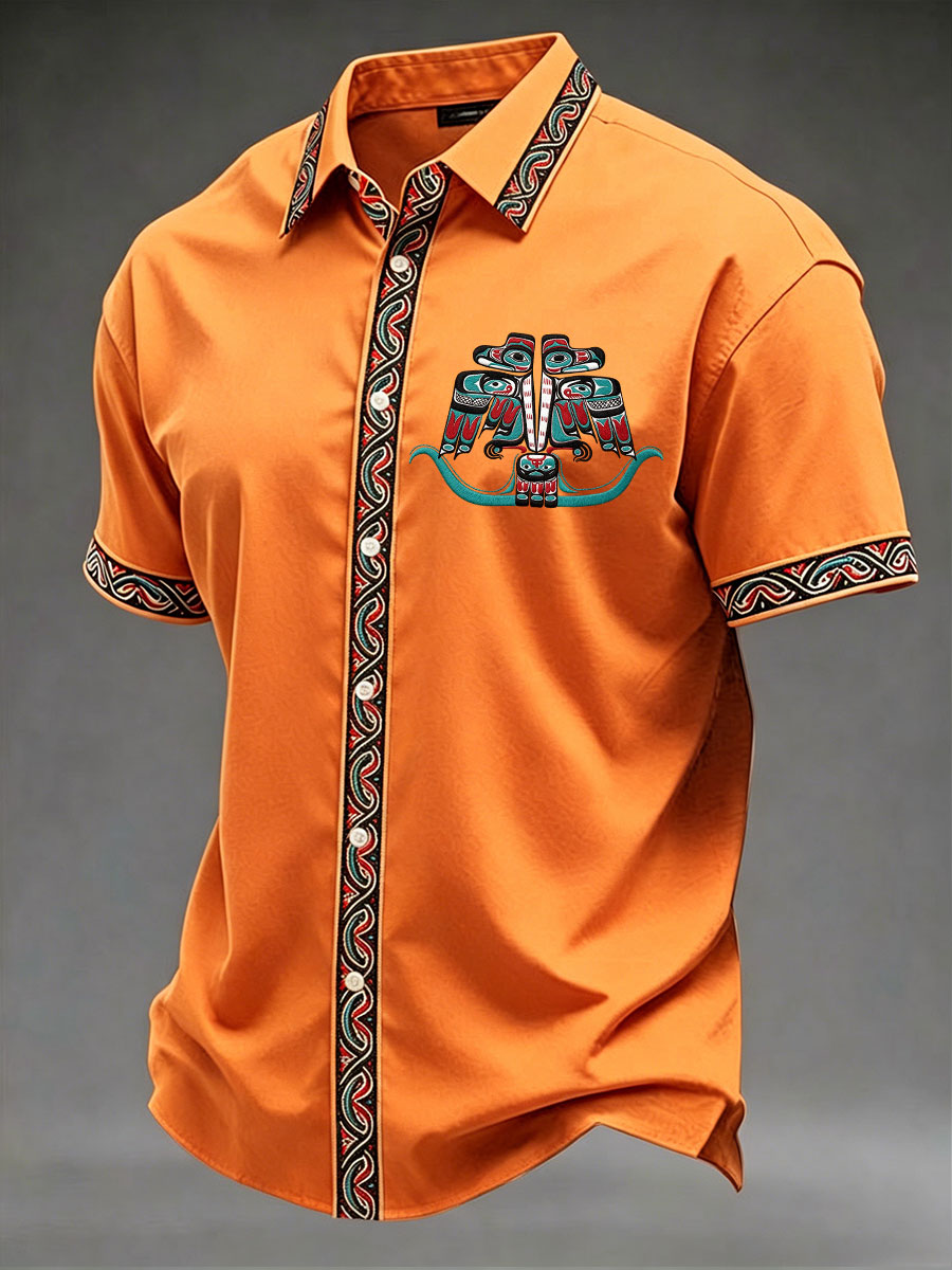 Men's Indigenous Totem Art Casual Shirt