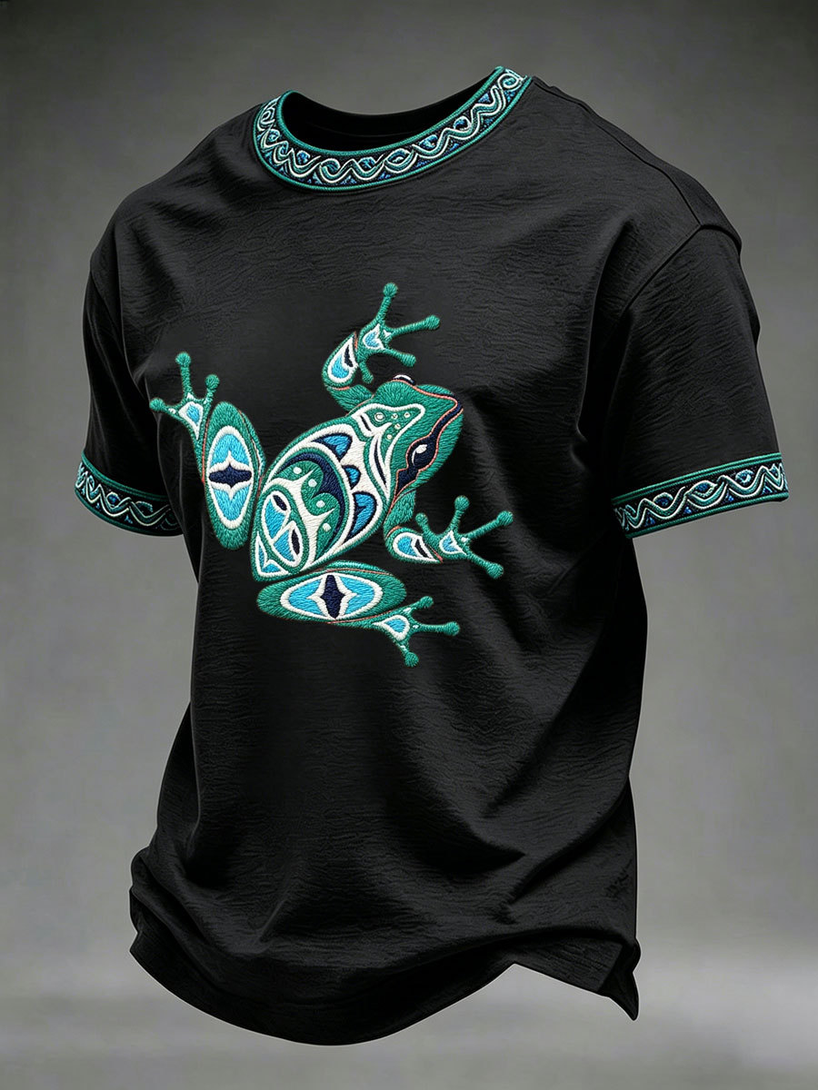 Men's Indigenous Totem Art Casual T-Shirt