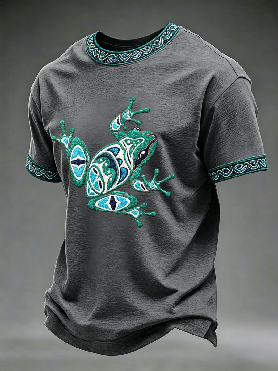 Men's Indigenous Totem Art Casual T-Shirt