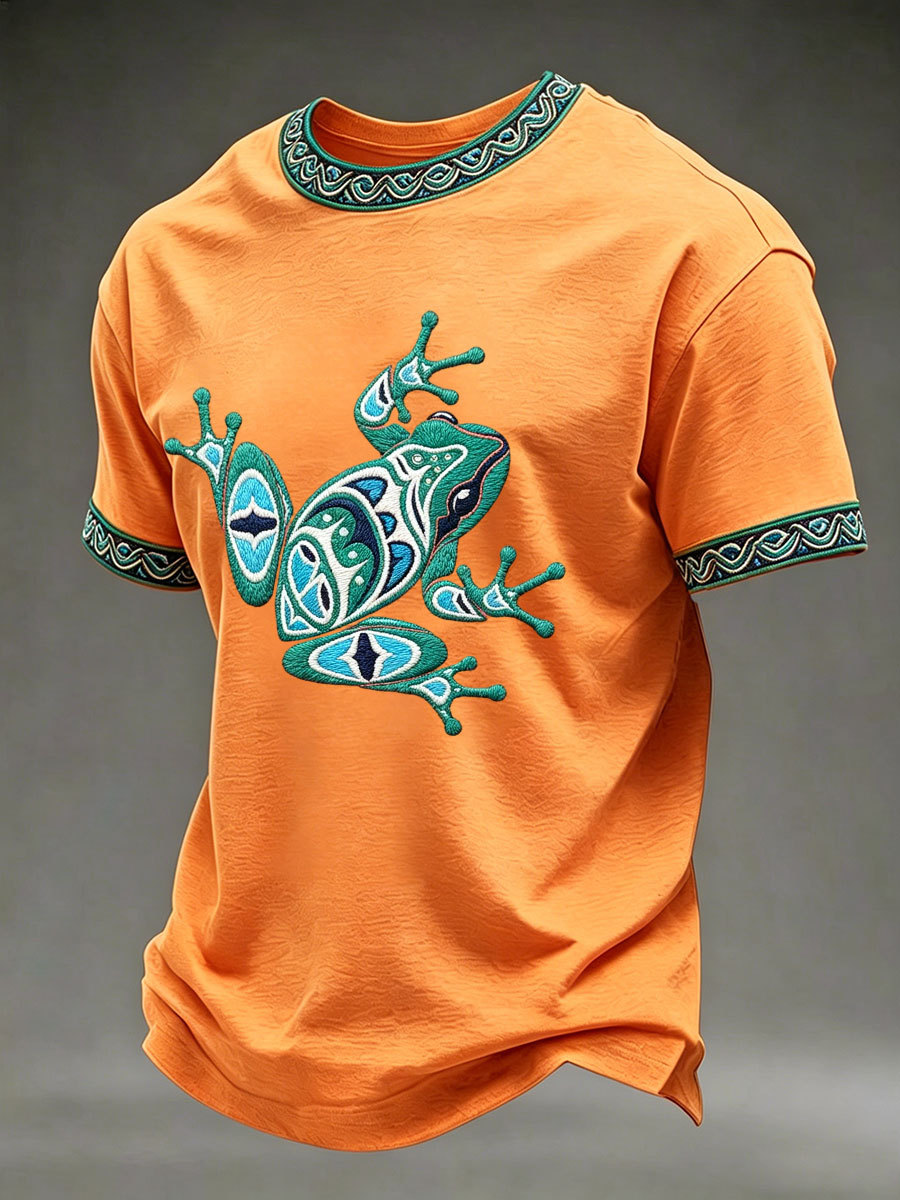 Men's Indigenous Totem Art Casual T-Shirt