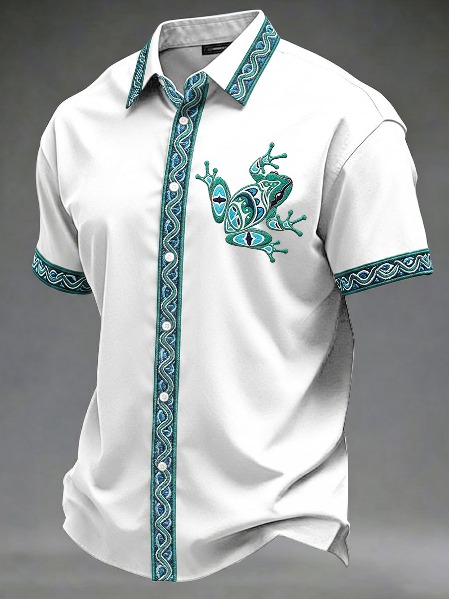 Men's Indigenous Totem Art Casual Shirt