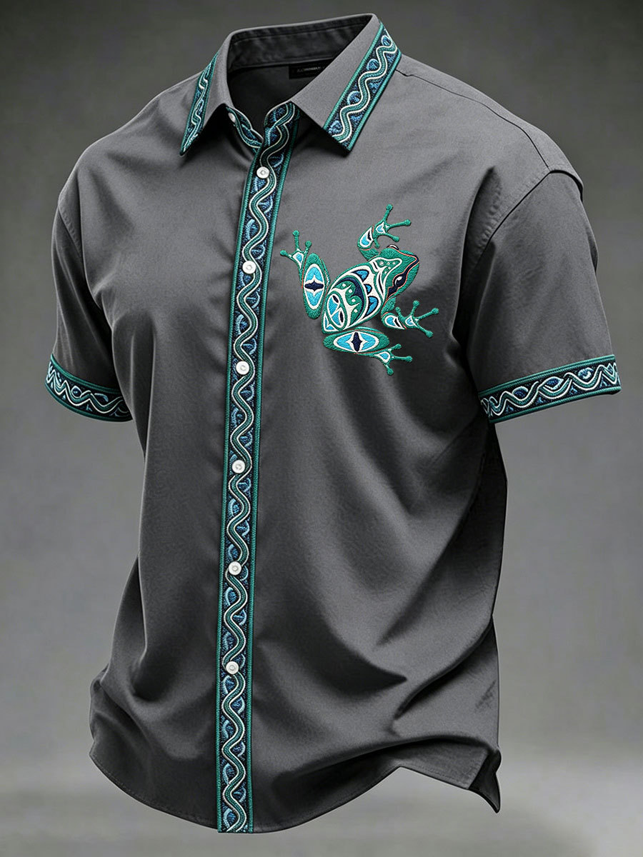 Men's Indigenous Totem Art Casual Shirt