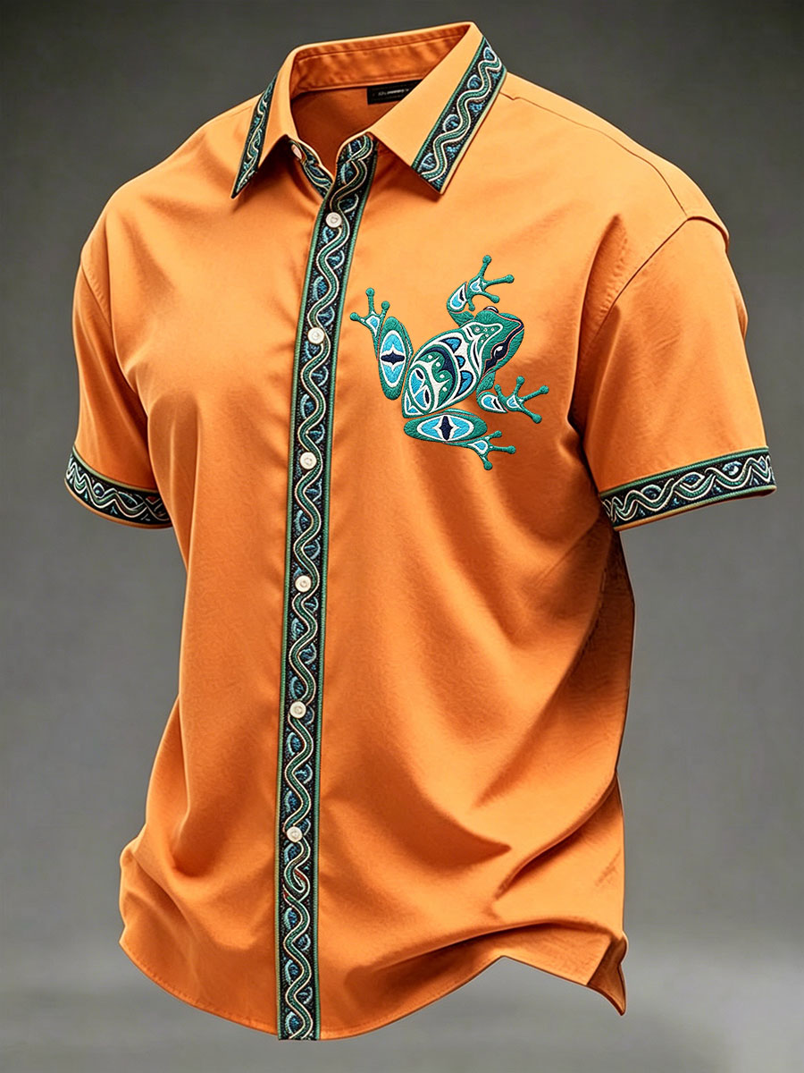 Men's Indigenous Totem Art Casual Shirt