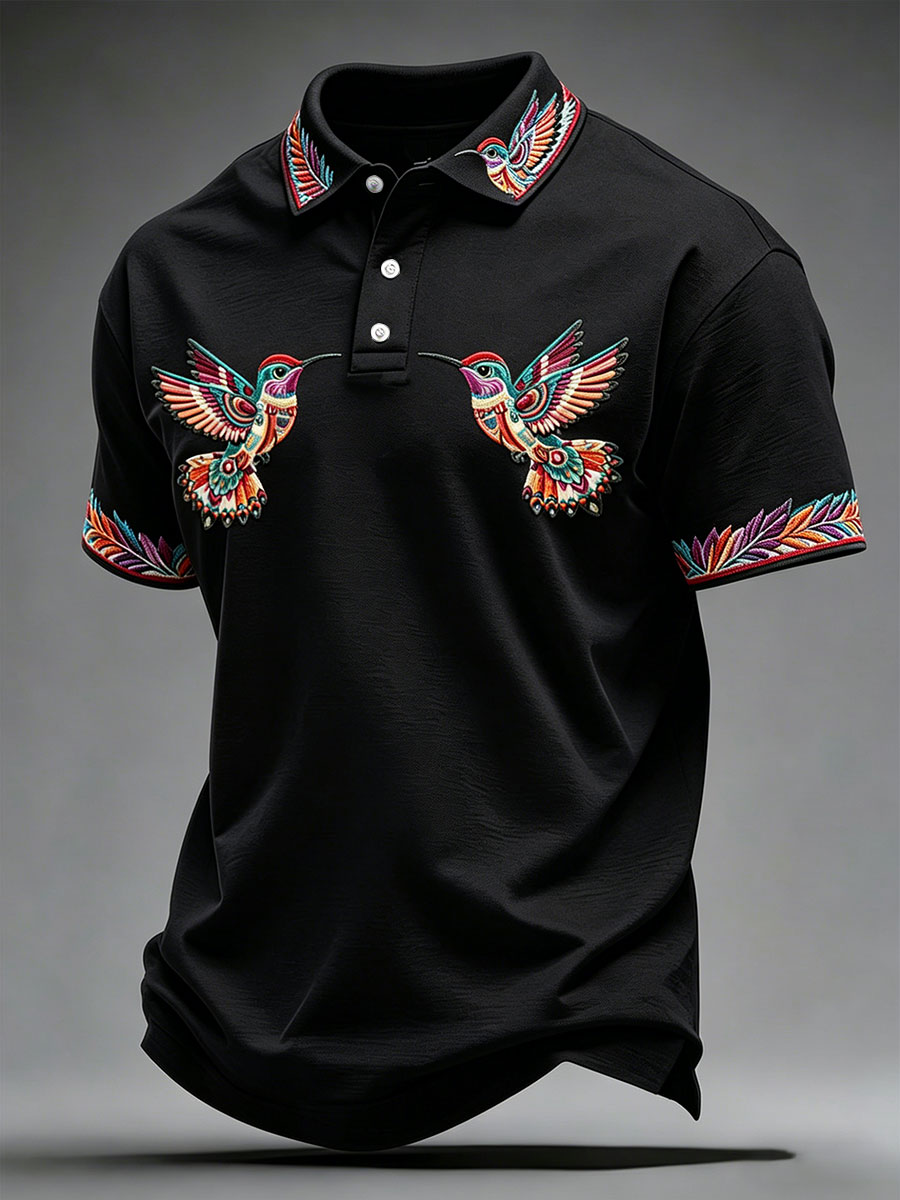 Men's Indigenous Hummingbird Art Tops
