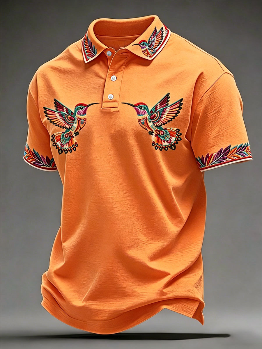 Men's Indigenous Hummingbird Art Tops