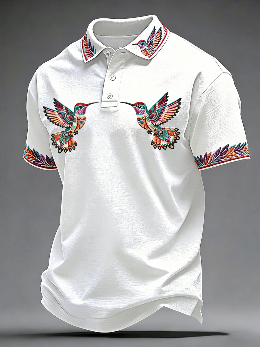 Men's Indigenous Hummingbird Art Tops