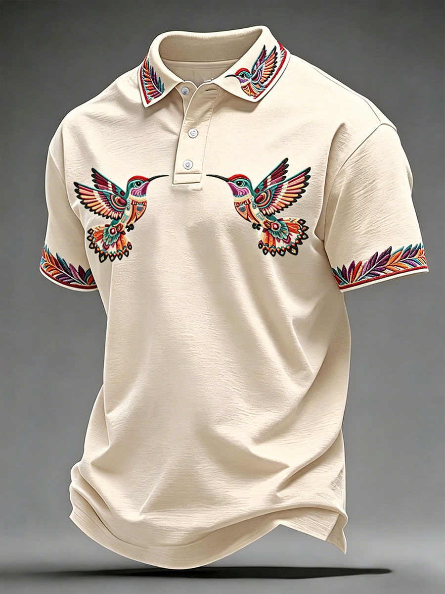 Men's Indigenous Hummingbird Art Tops