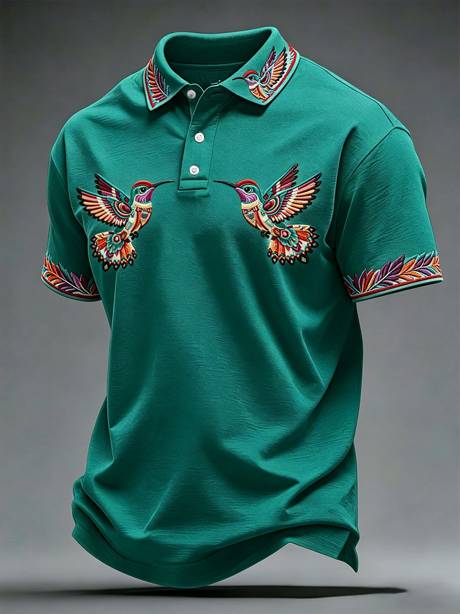 Men's Indigenous Hummingbird Art Tops