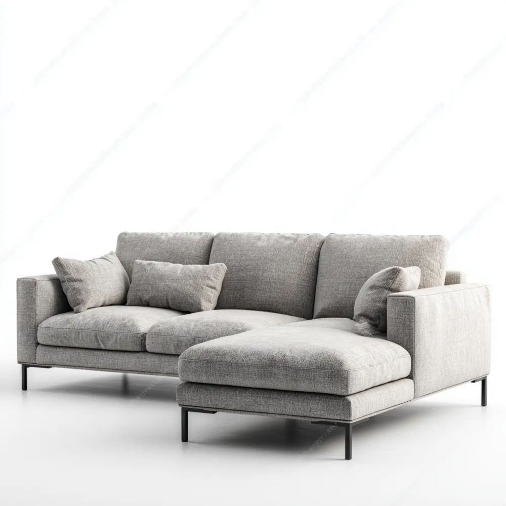 Divano angolare in tessuto 250x160x80 cm – Grigio chiaro – Design moderno