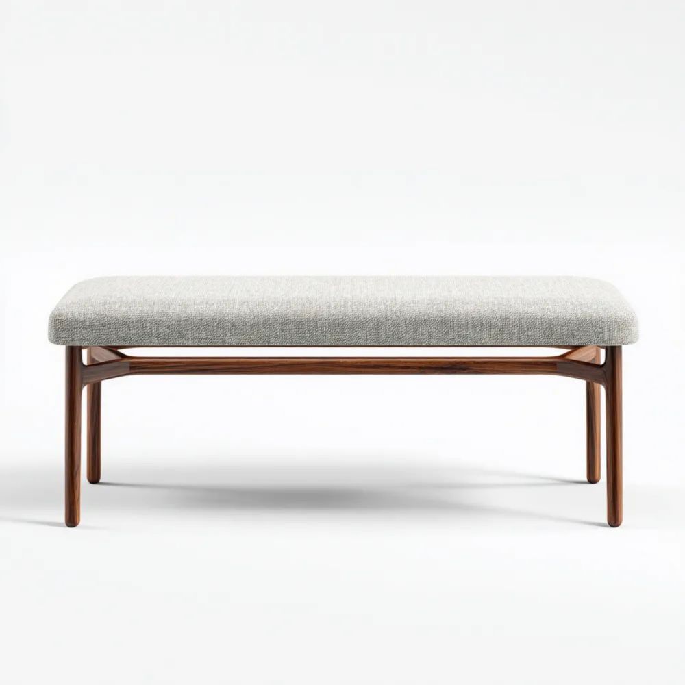 Panca da sala da pranzo con seduta imbottita 120x40x45 cm - Grigio chiaro - Design moderno