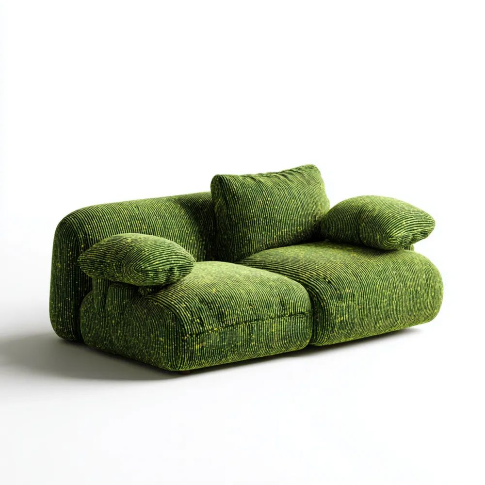 Divano componibile in tessuto Verde 180x85x75 cm - Design contemporaneo