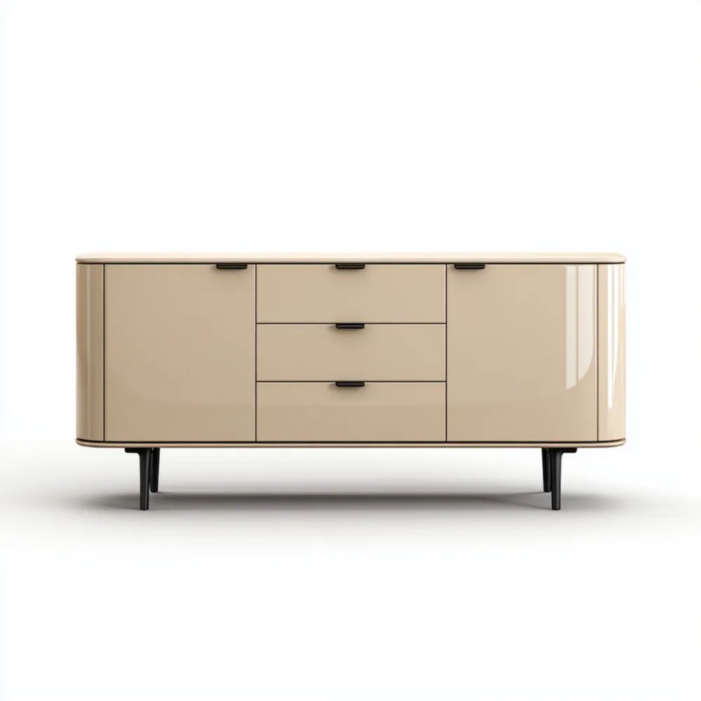 Credenza in Legno MDF 180x45x75 cm - Beige - Design Moderno