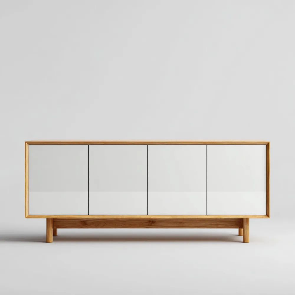 Credenza moderna legno e Bianco 180x45x80 cm - design contemporaneo