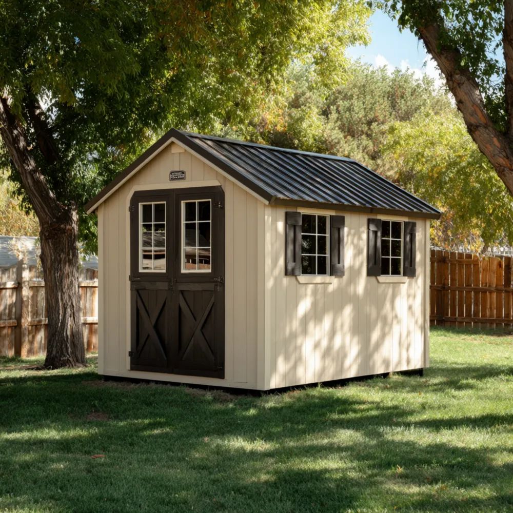 Casetta da giardino in legno 3x4x2.5m - Beige/Nero - Stile rustico