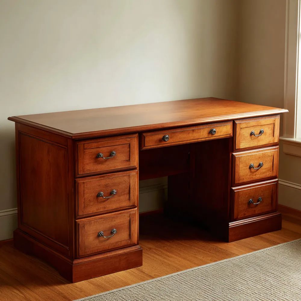 Scrivania con cassetti in legno massello 150x75x60 cm - Stile classico