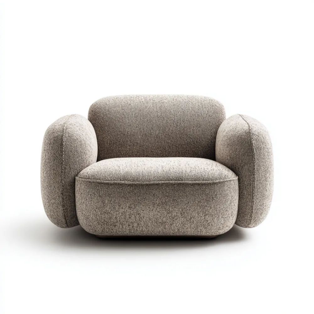 Poltrona moderna imbottita 100x85x75 cm – Grigio chiaro – Design contemporaneo