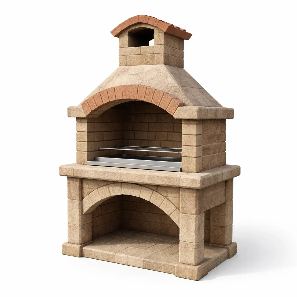 Barbecue en brique réfractaire avec grille en acier inoxydable-COZYVI STAZZ