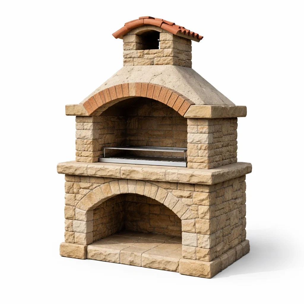 Barbecue en pierre avec grille en acier inoxydable-COZYVI STAZZ