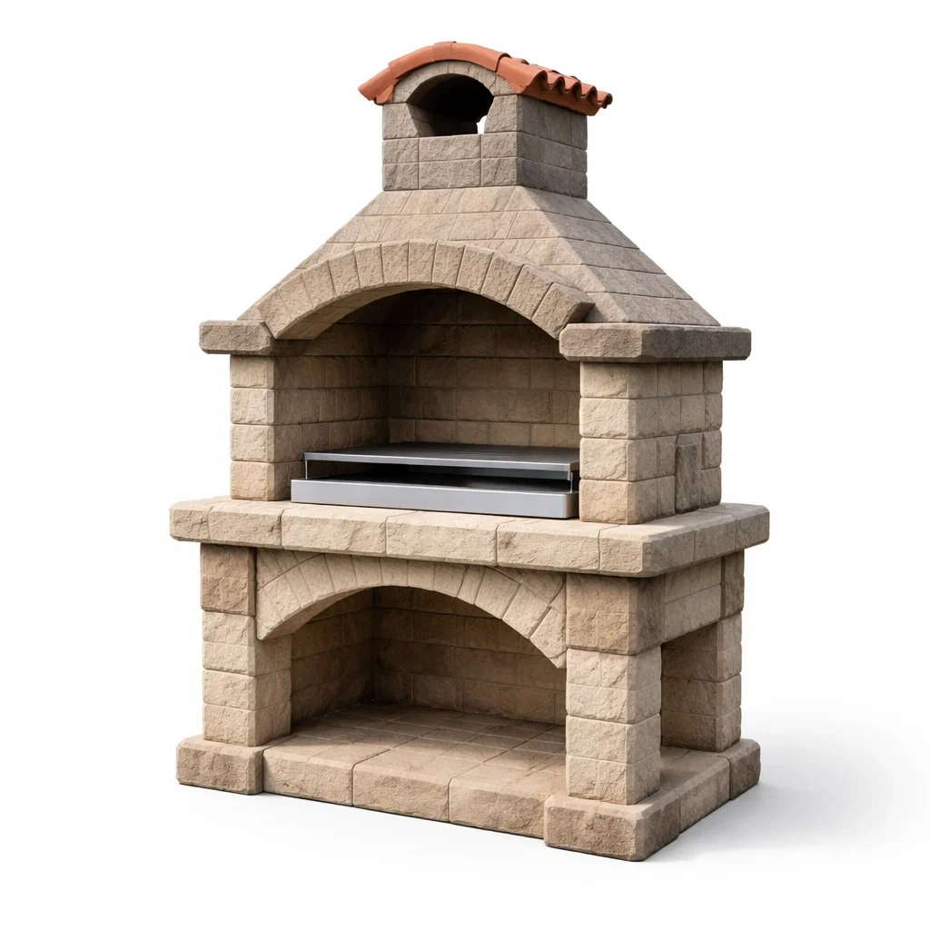 Barbecue en pierre reconstituée et acier inoxydable-COZYVI STAZZ