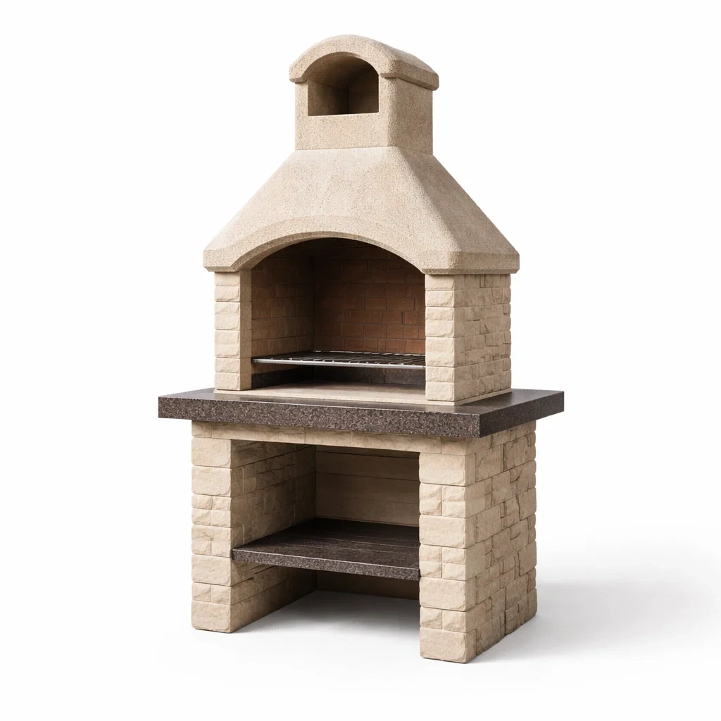 Barbecue en pierre avec finition naturelle beige-COZYVI STAZZ