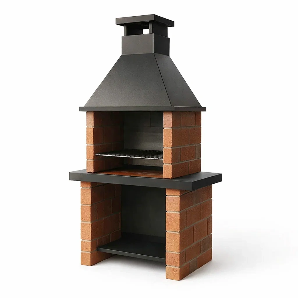 Barbecue en briques réfractaires et acier avec revêtement noir-COZYVI STAZZ