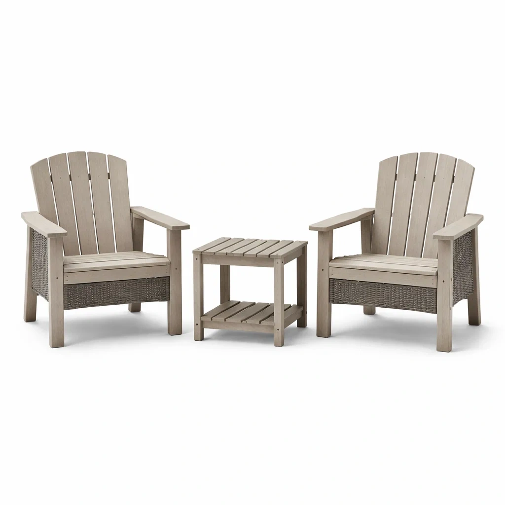 Ensemble de détente de chaises Adirondack et table en bois composite-COZYVI STAZZ