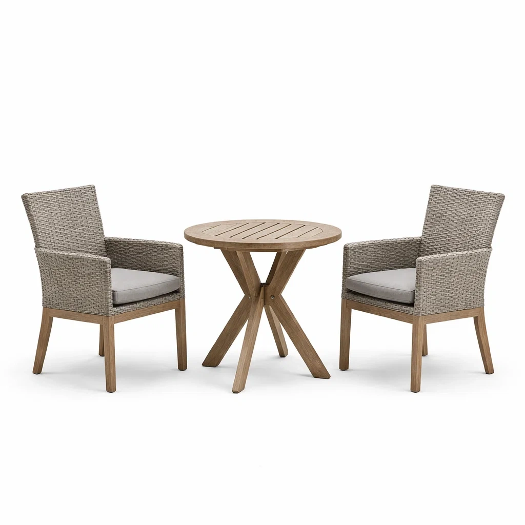 Ensemble de détente de meubles de jardin en rotin synthétique et bois-COZYVI STAZZ