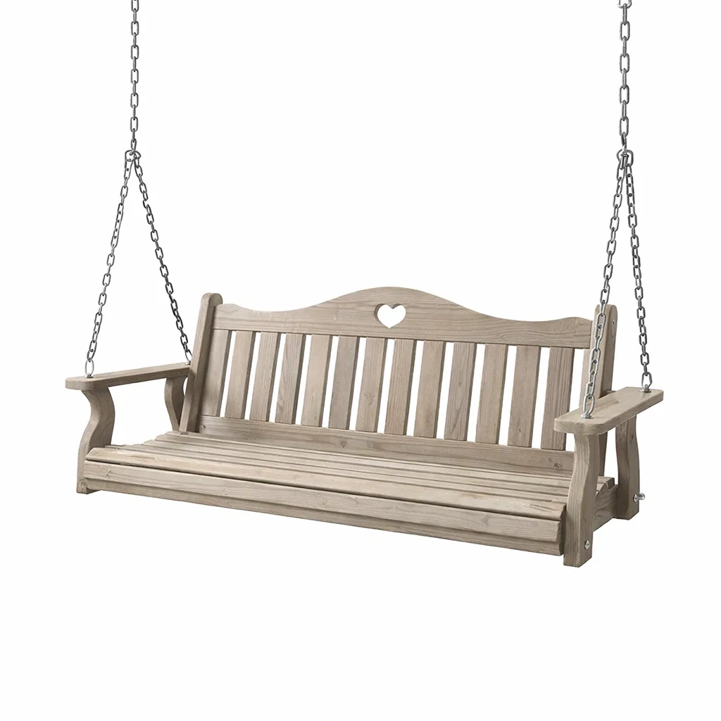 Balancelle de porche en bois d’acacia avec chaînes en acier galvanisé-COZYVI STAZZ