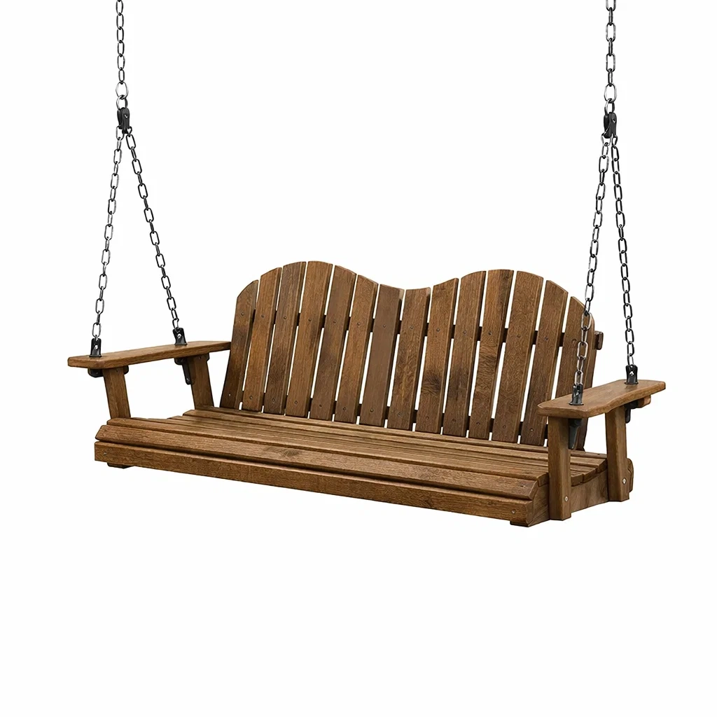 Balancelle de porche en bois d’acacia marron pour extérieur-COZYVI STAZZ