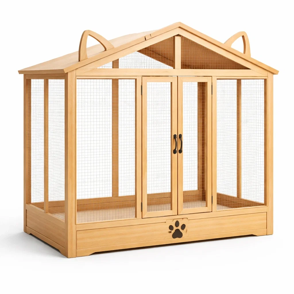 Cage à chat en bois et métal-COZYVI STAZZ