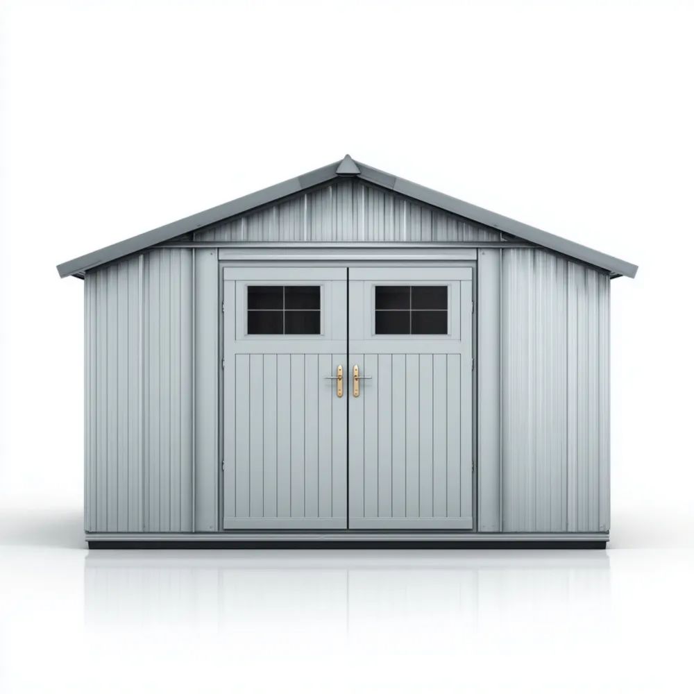 Metall Geräteschuppen 300x200x210 cm - Grau - Wetterfest