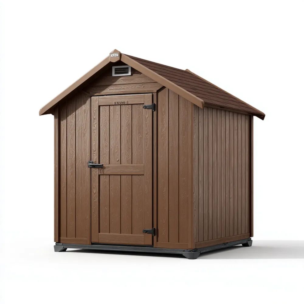 Geräteschuppen Kunststoff 200x200x180 cm - Braun - Witterungsbeständig