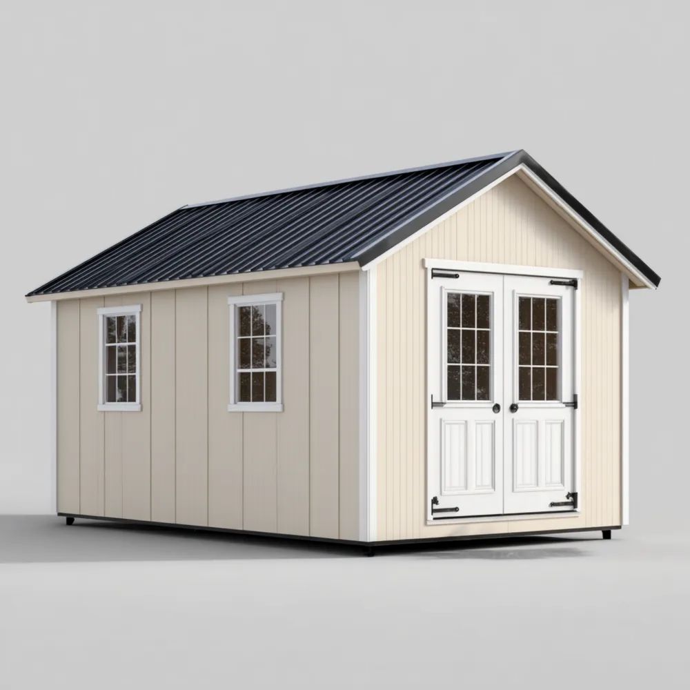 Gartenschuppen Holz 300x250x280 cm - Beige - Giebeldach