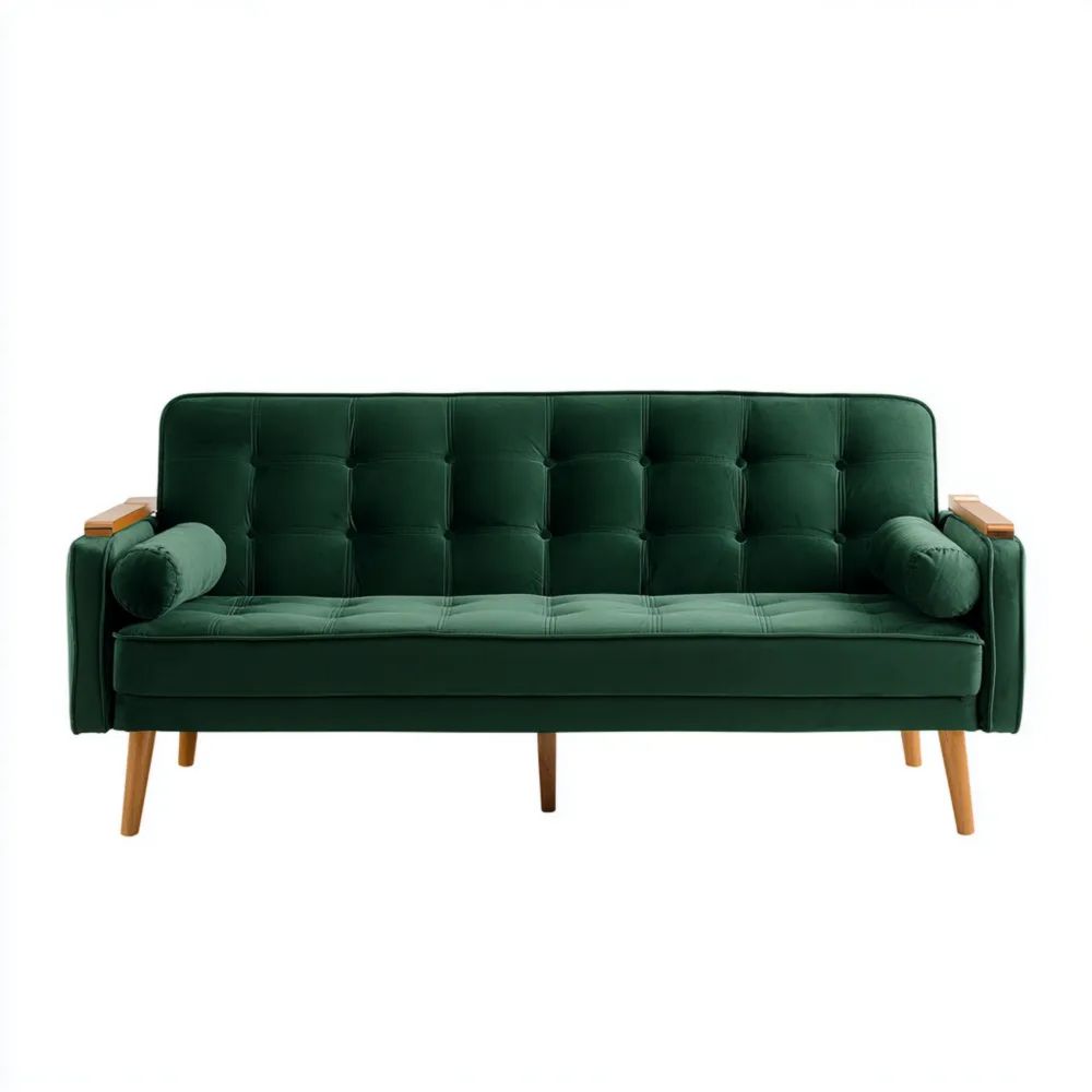 2-Sitzer-Sofa Samt 180x85x75 cm – Dunkelgrün – Skandinavisches Design