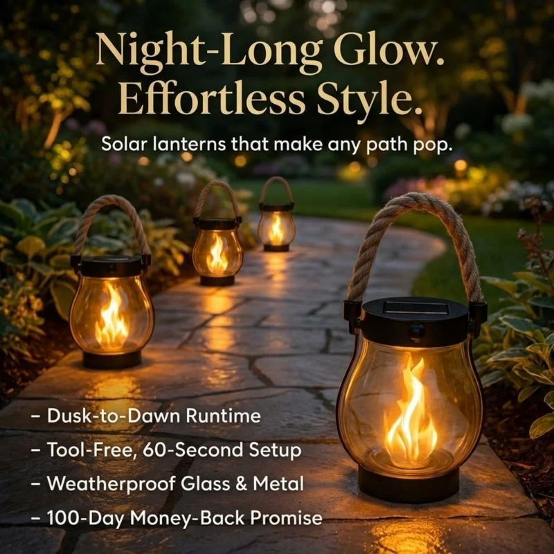 ✨Last Day Promotion--Dancing flame Solar Lantern Outdoor Lights