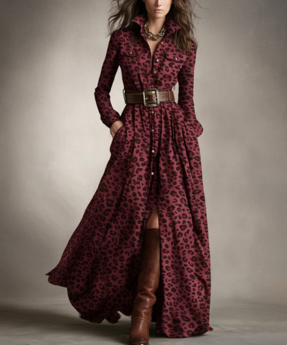 Plus Size Highland-Inspired Maxi Dress with Dramatic Silhouette