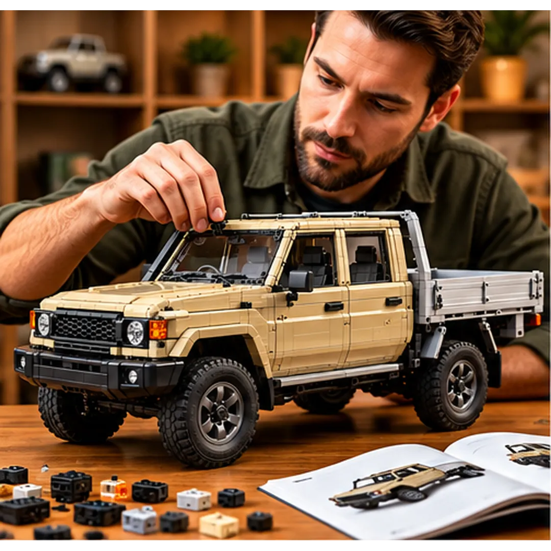 Complete tan 79 Series double cab utility building model