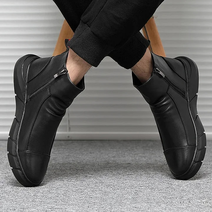 Italian   Genuine Leather Zipper Martin Boots